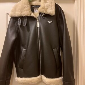 Philipp Plein Black Eco Shearling Jacket